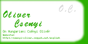 oliver csenyi business card
