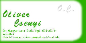 oliver csenyi business card